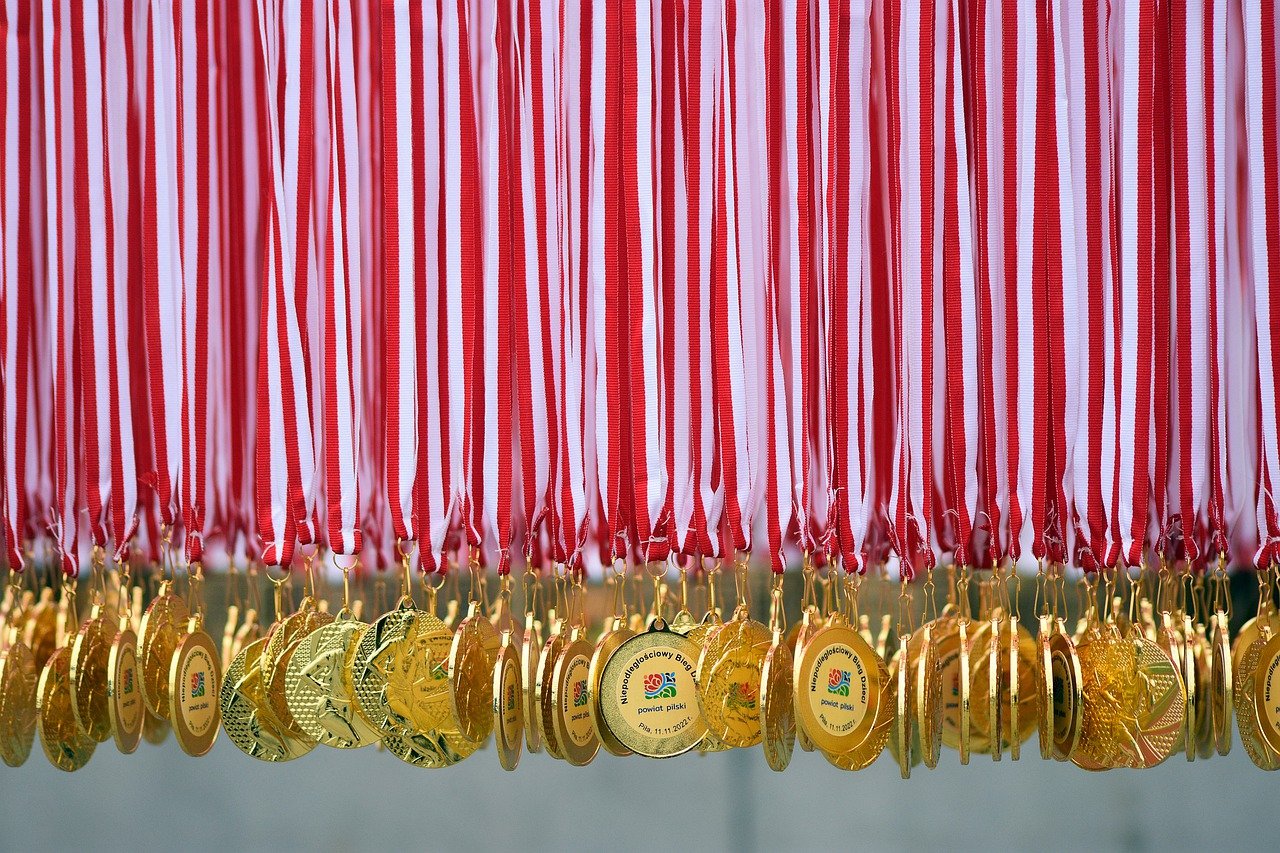 medals, prize, ribbon